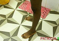 Ghetto boyfriend pounds ebony big tits babe hardcore on floor doggystyle creampie