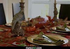 Step Family Orgy Gives Thanks with Blowjobs and Hardcore Taboo Fucks!