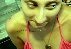 sadira hotwife teases with wet pussy in erotikaxxx bathroom trailer