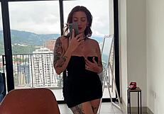 Busty married housewife hires muscular black stud for big cock fantasy while hubby away