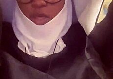 halloween nun hazelnut gets bent over and fucked hard by big cock