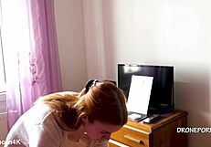 karolinka the cute czech redhead applies makeup totally naked with small tits