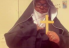 halloween nun hazelnut gets bent over and fucked hard by big cock