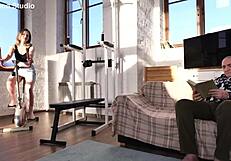 Old man's fat cock finally gets happy pounding in young tight holes