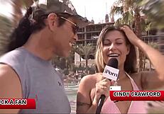 Busty Cindy Crawford drains Joe's monster cock with big tits at porn convention!