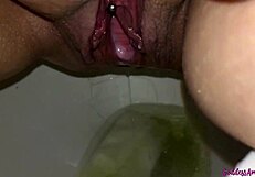 bbw milf bathroom compilation shows CREAMPIE PUSSY dripping with PEE streams and loud FARTING goddess moments