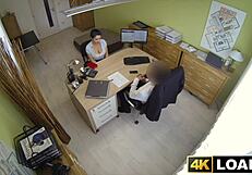 busty babe gets her ass pounded hard by monster cock in the office