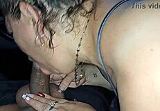 My Stepmom Blows Me Deep in Car with Her Big Tits and Juicy Mouth