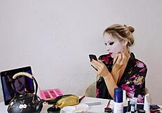 Sfw Cute Blonde Geisha Cosplay Roleplay Makeup Session