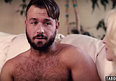 nasty milf sneaks petite teen's shaved pussy surprise onto her shocked hubby