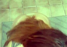 Husband commands big ass wife to kneel and suck cock