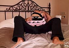 Huge hunk drills petite college teen's big ass doggystyle creampie on hotguysfuck