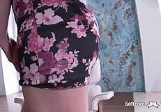 Young blonde teen's big tits sway in homemade softcore doggystyle erotica