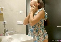 Petite Tattooed Alia Bares Shaved Pussy Ass