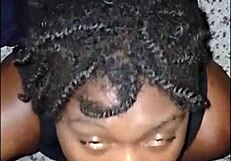 ebony beauty gags on bbc then swallows every drop from lips