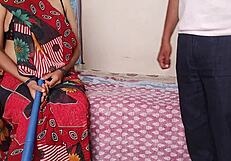 Hot maid Vimla bhabhi seduced rides my cock moaning in bedroom creampie