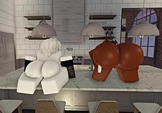 Roblox babes threesome with huge cocks for followers