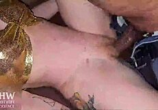 brazilian hotwife opens cabin door as pirocudo macho doggystyles her creampie in front of humiliated husband cuckold swingers public.