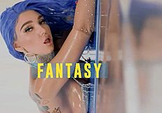 Victoria Lobov swallows four cumshots then spits into Callie Black's mouth