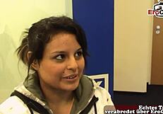 deutsche virgin teen persuaded into first sex during street pickup casting interview for cash