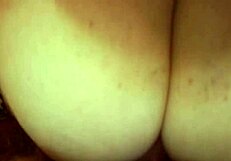 my chubby girlfriend's big tits bounce on my huge cock