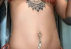 Skylarbonez milf oiled tattooed teen pussy in louis vuitton bikini hardcore