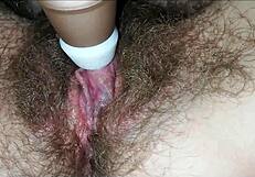 Watch This Dirty Hairy Pussy With Huge Clit Drip Cum Close Up!