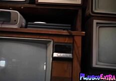 Petite Noel Leon Strips Lingerie to Flaunt Massive Fake Tits!