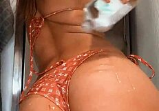 Skylarbonez milf oiled tattooed teen pussy in louis vuitton bikini hardcore