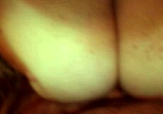 my chubby girlfriend's big tits bounce on my huge cock