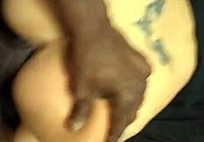 Big Black Cock Interracially Pounds Pussy to Creamy Overflow