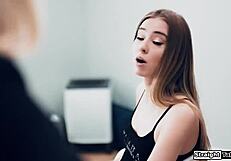 Blonde Teen Fingered by Stepmom's Boss?