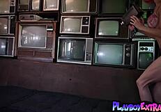 Petite Noel Leon Strips Lingerie to Flaunt Massive Fake Tits!