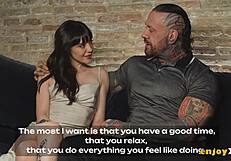 Inked Brunette Rides Hard Cock with Rimjob and Wet Pussy Lick