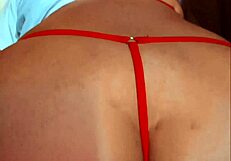 Sexy latina in lingerie does hot striptease shaking her ass