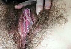Watch This Dirty Hairy Pussy With Huge Clit Drip Cum Close Up!