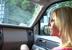Big titted blonde stepmom misty vonage bends over for interracial bbc creampie outdoors