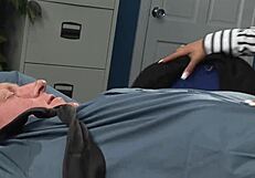 romana flaunts massive tits riding boss cock before creampie finish