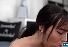 Dude Blasts Cumshot Facial Filling Petite Emma Jade's Mouth