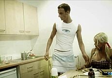 Blonde skips dinner for kinky hard dick pounding