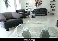 What if punished stepsis Lux Rose lets you play with her tits in garage?