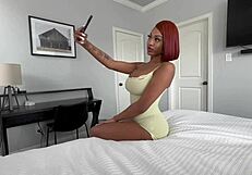 curvy ebony stepsis cheats licking my huge cock behind boyfriend