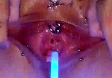 wanna see my piss hole stretch wide with glowstick while pussy squirts cum all over?