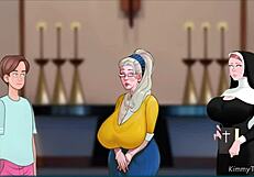 Sexnote game tempts old widow granny to deepthroat fat young cock at church wedding