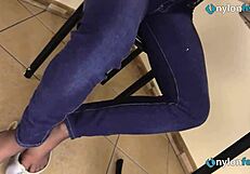 Teen Ballerina Teases Feet in Stockings and Pantyhose