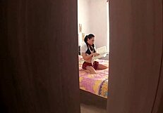 cute shemale teen in stockings vibrates wet vagina closeup