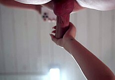 stepsister punished in garage for skipping homework sheer top