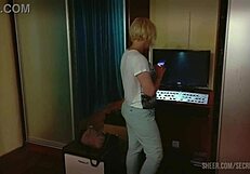 starting the day with protein shake for my mature lady