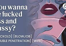 Wife begs for two big cocks deep in her tight ass hole!