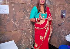 Pinki Bhabhi Strips Saree In Bathroom After Suhagrat Fucked Hard Cum In Pussy